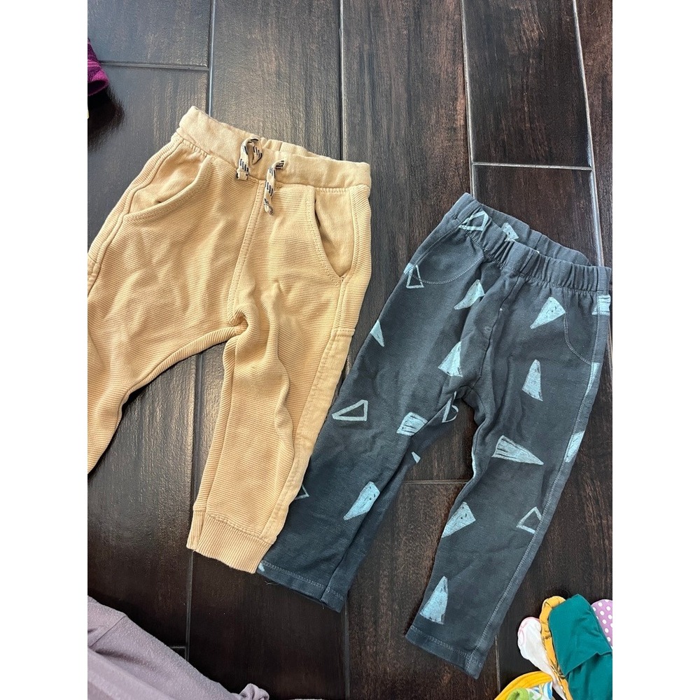 Zara Kids Toddler Boys Pants Shorts Lot 3pc Tan Corduroy Grey Print 18-24 Months